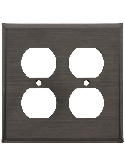 Country Tin Double Duplex Cover in Country Tin Finish.